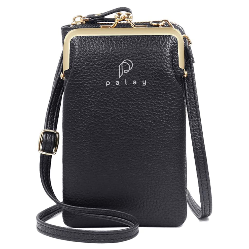 PALAY Women Crossbody Phone Bag Ladies Wallet Small Soft PU Leather Cell Phone Purse Mini Shoulder Bag with Strap Card Slots (Black) PALAY Women Crossbody Phone Bag Ladies Wallet Small Soft PU Leather Cell Phone Purse Mini Shoulder Bag with Strap Card Slots (Black)